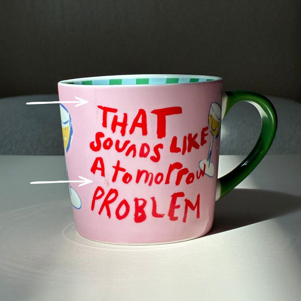Keramikinis puodelis THAT SOUNDS LIKE A TOMORROW PROBLEM 300ml (su mini broku)