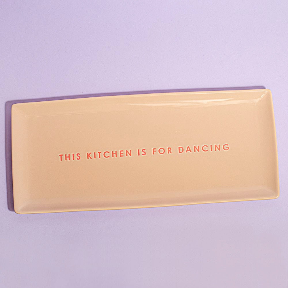 Keramikinė lėkštė THIS KITCHEN IS FOR DANCING 35×15cm 1