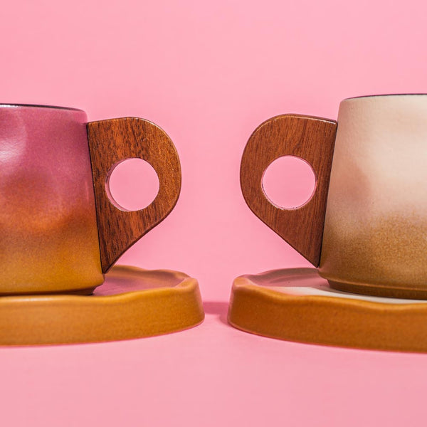 Keramikinis puodelis OMBRE gėlių 4