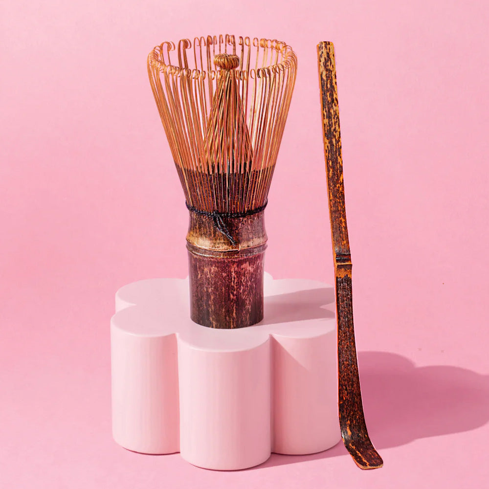 Matcha šluotelė ir šaukštelis DARK 1