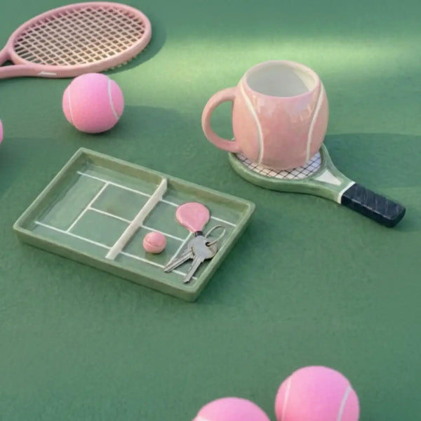 Keramikinis puodelis su lėkštute TENNIS 325ml