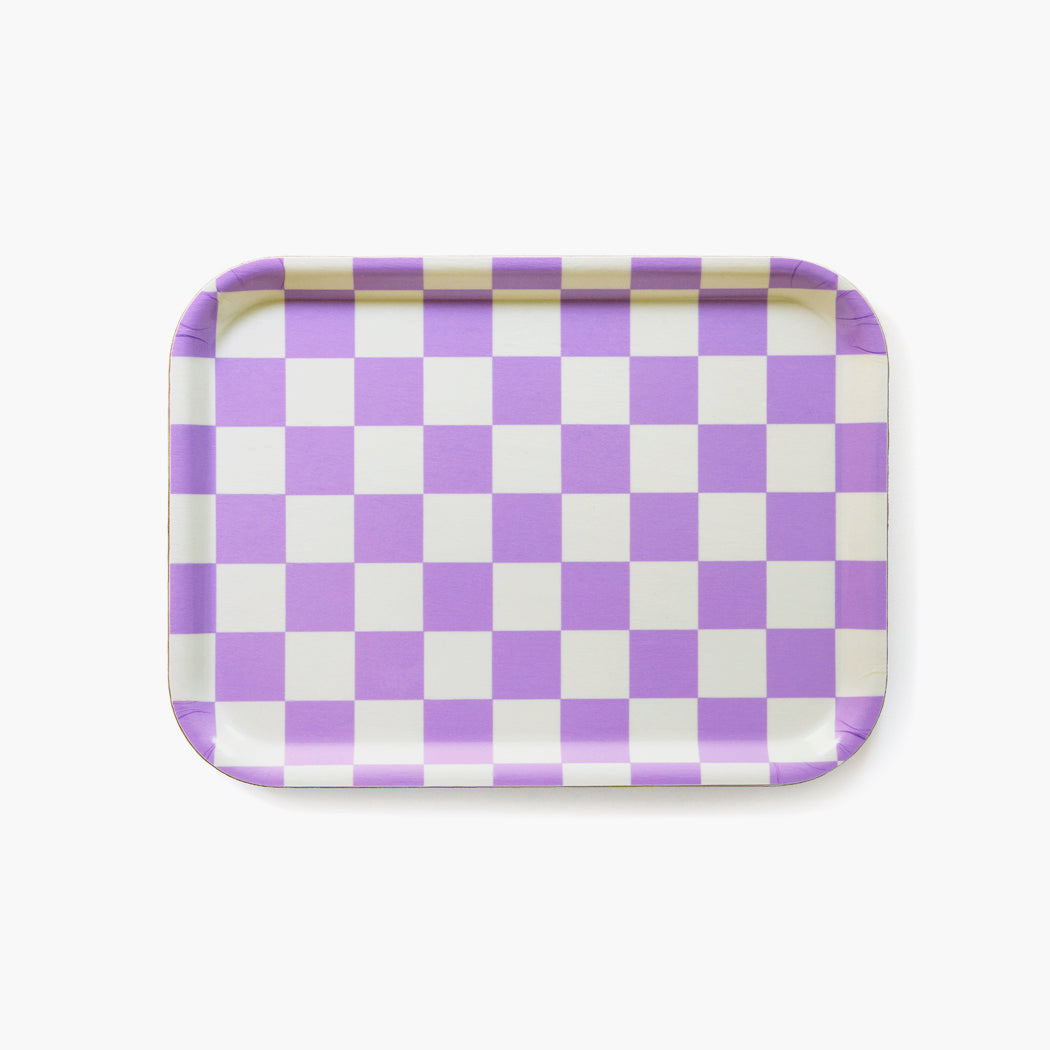 Padėklas CHECKER BUTTER LAVENDER RECTANGULAR 1