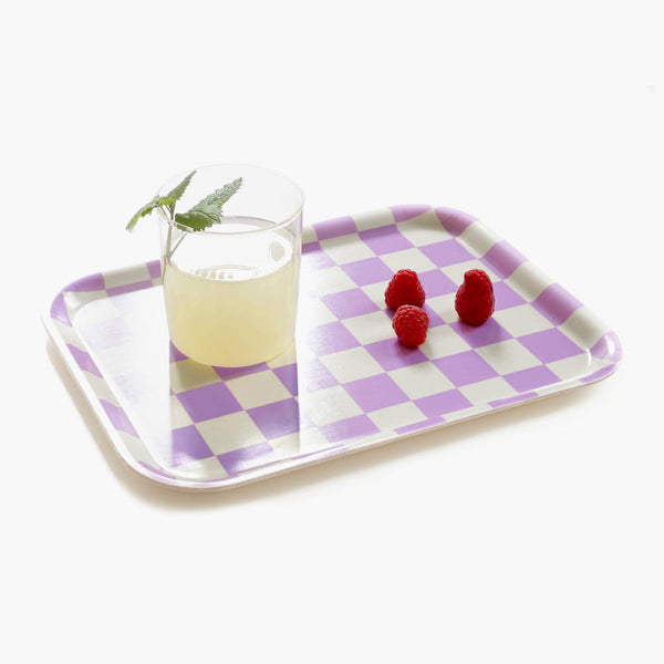 Padėklas CHECKER BUTTER LAVENDER RECTANGULAR 3