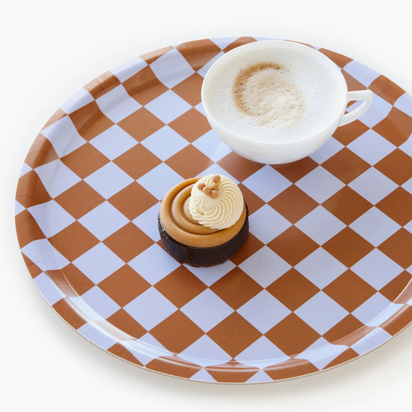 Padėklas CHECKER CARAMEL ⌀31cm