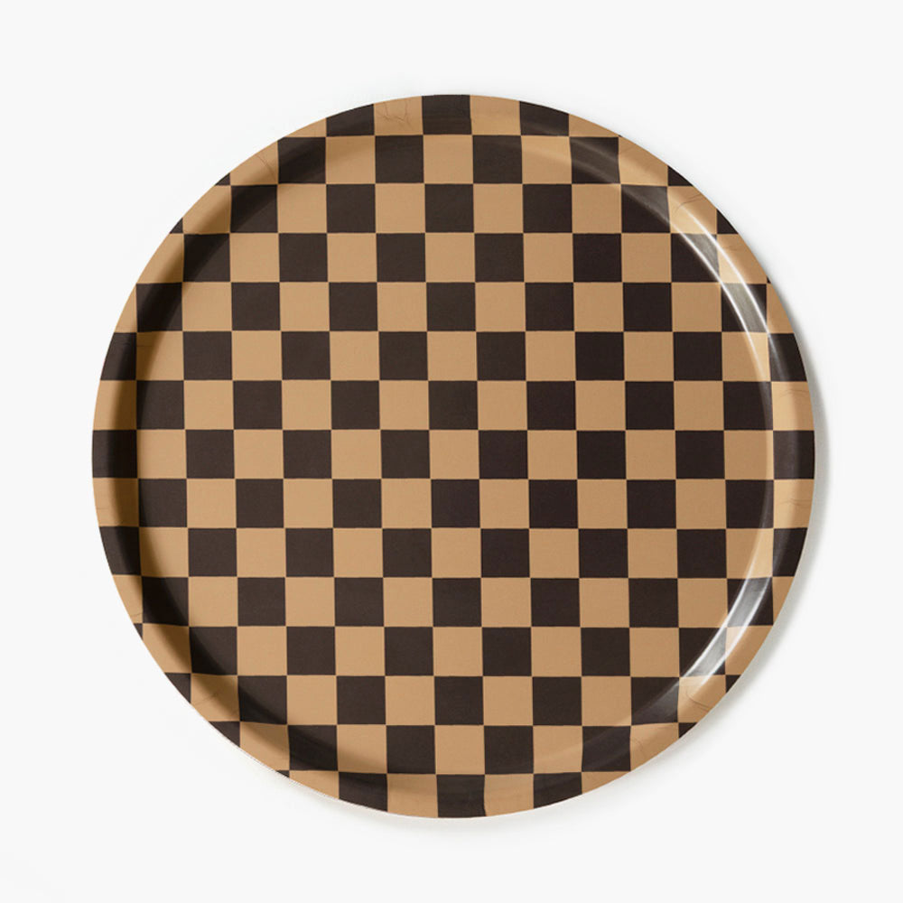 Padėklas CHECKER CHOCOATE & GOLD 1