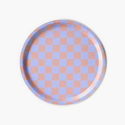 Padėklas CHECKER LILAC & PEACH ⌀31cm