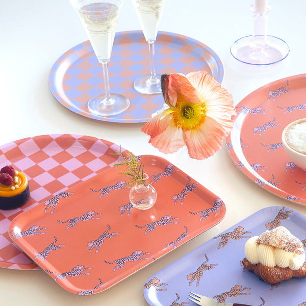 Padėklas CHECKER LILAC & PEACH