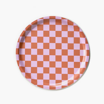 Padėklas CHECKER ORANGE & PINK ⌀31cm