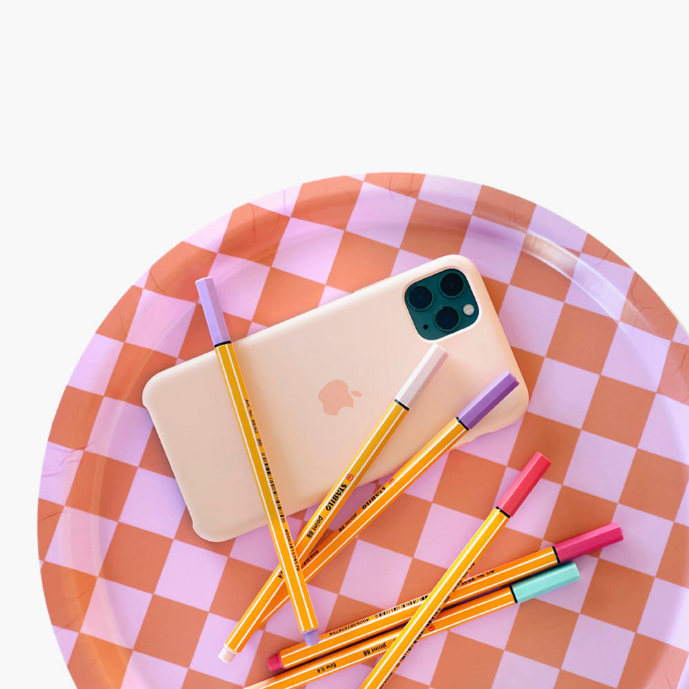 Padėklas CHECKER ORANGE & PINK 2