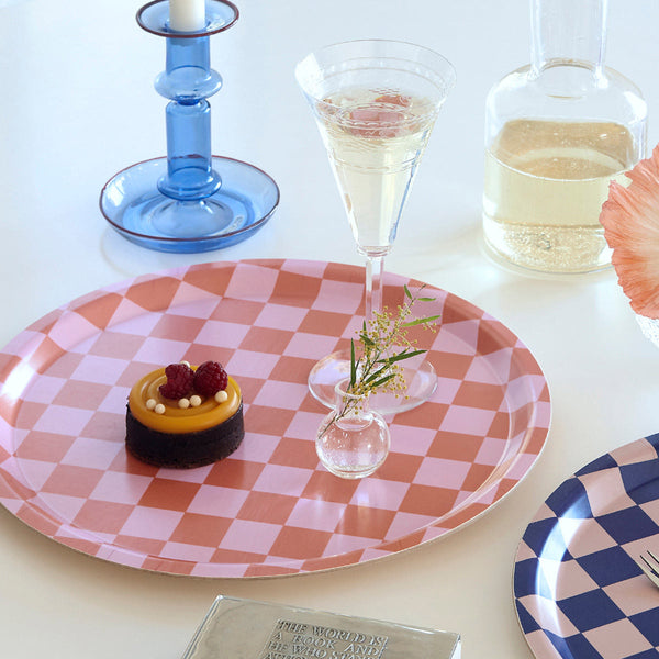 Padėklas CHECKER ORANGE & PINK 6