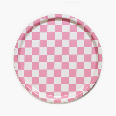 Padėklas CHECKER RASPBERRY & CREAM ⌀31cm
