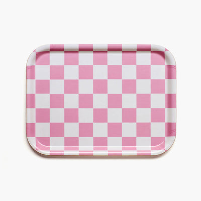 Padėklas CHECKER RASPBERRY & CREAM 27x20cm