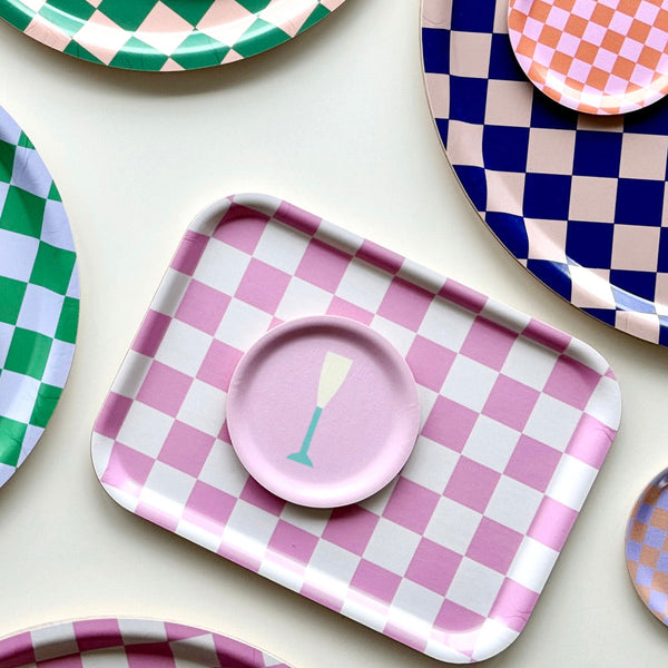 Padėklas CHECKER RASPBERRY & CREAM  3