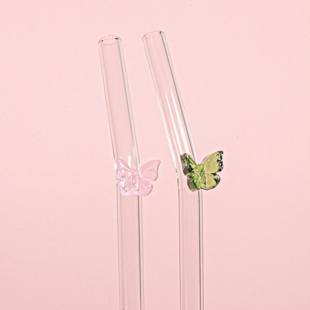 Stikliniai šiaudeliai BUTTERFLY 1