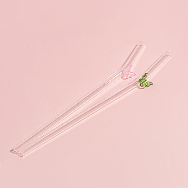 Stikliniai šiaudeliai BUTTERFLY 2