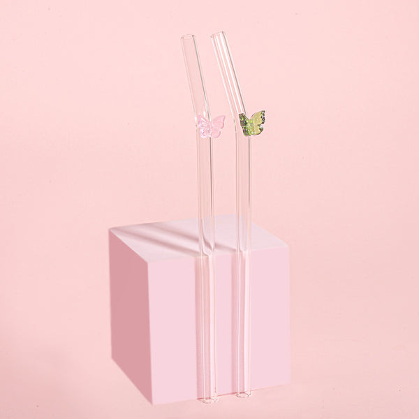 Stikliniai šiaudeliai BUTTERFLY 3