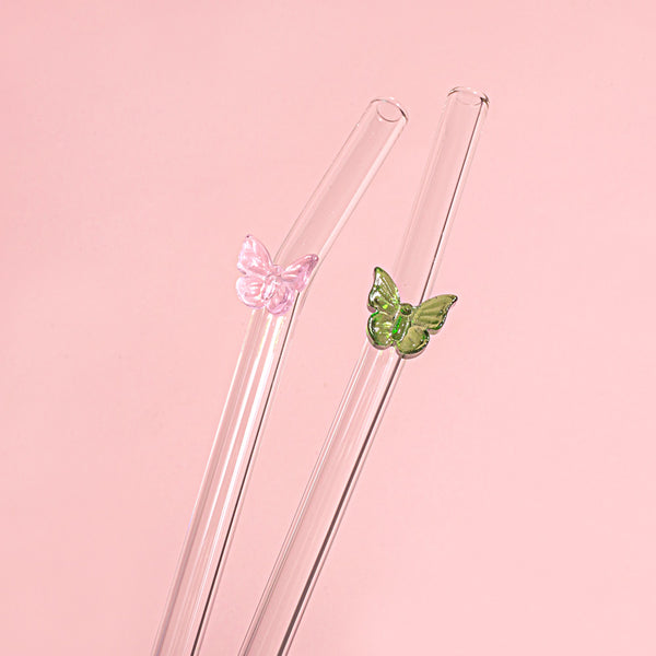 Stikliniai šiaudeliai BUTTERFLY 4