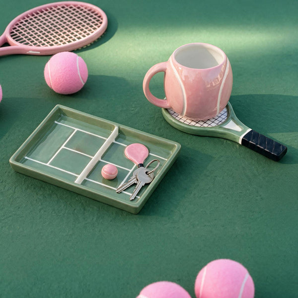 Keramikinis puodelis su lėkštute TENNIS 325ml